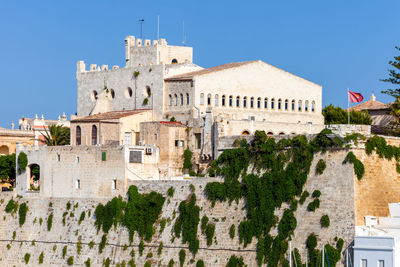 View of historic building against blue sky