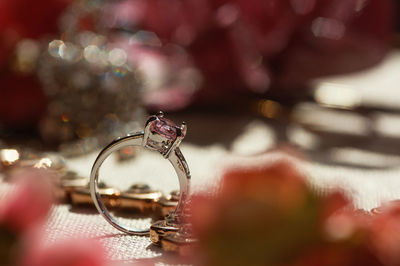 Close-up of wedding rings