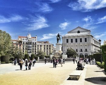 People at town square