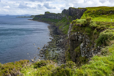 Kilt rock and mealt falls viewpoint isle of skye scotland