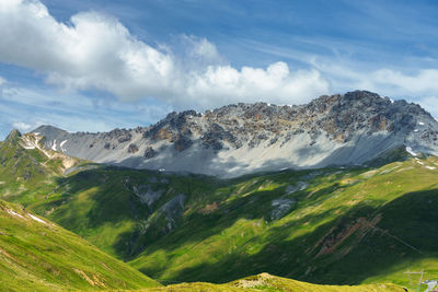 Scenic view of mountains against sky