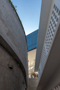 Low angle view of modern building against sky