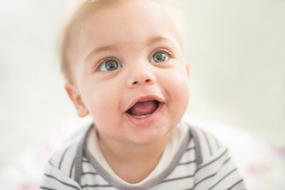 Close-up portrait of cute baby boy