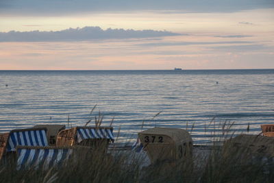 Scenic view of sea during sunset