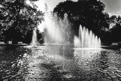 Fountain in lake