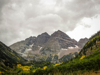 View of mountain against cloudy sky