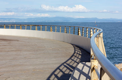 A curve shaped terrace on the sea