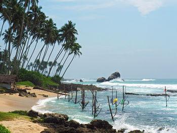 Scenic view of beach against sky