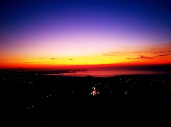 Scenic view of sea at sunset