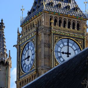 Low angle view of clock tower