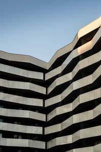 Low angle view of built structure against clear sky