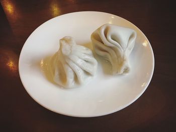 Close-up of dessert in plate on table