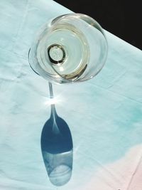 Close-up of beer bottle on table