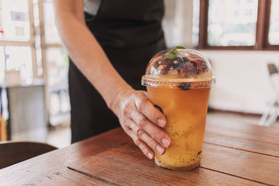 Passions mixed fruits drinks served in the cafe.