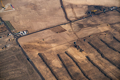 High angle view of construction site