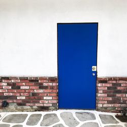 Building with a blue door