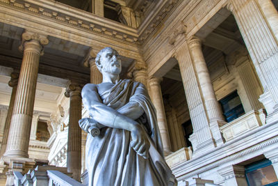 Low angle view of statue of historic building