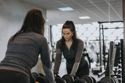 Woman exercising in gym