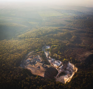 High angle view of land