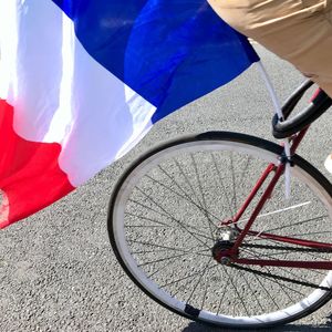 High angle view of bicycle on street