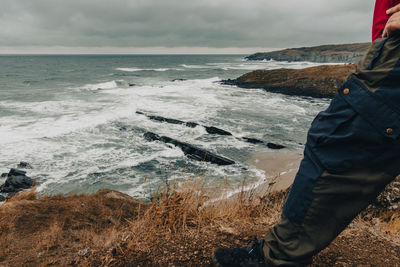 Windy day and stormy sea at the bulgarian black sea coast