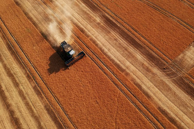 Tractor on agricultural field