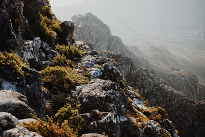 Scenic view of rocky mountains