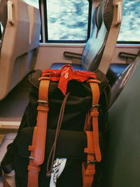 Close-up of airplane window