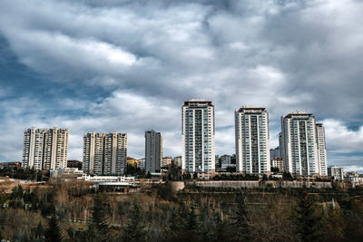 Modern buildings in city against sky in ankara