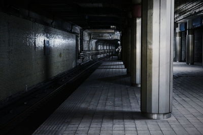 Empty railroad station platform