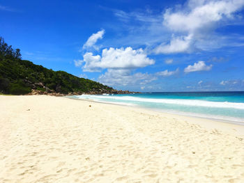 Scenic view of beach against sky