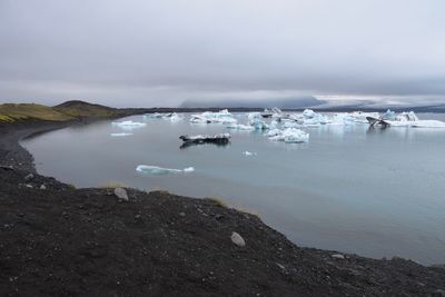 Calm evening on glacierlagoon jökulsarlon