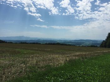 Scenic view of field against sky