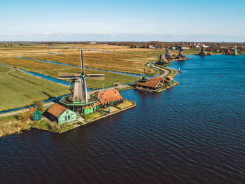 High angle view of sea against sky