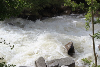 Scenic view of waterfall