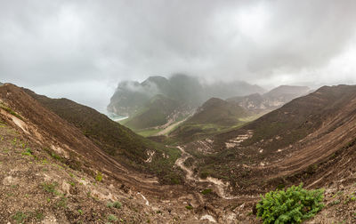 Scenic view of mountains against sky