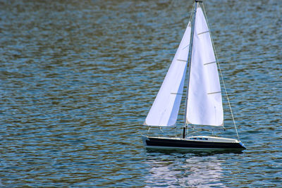 Sailboat sailing in water