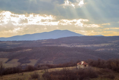 Scenic view of mountains against sky