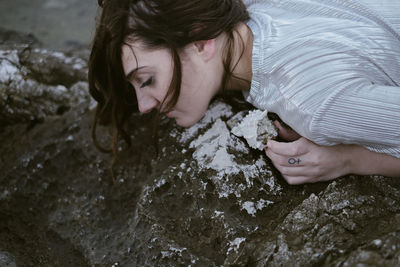 Close-up of young woman