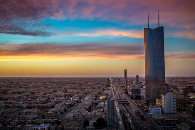 Cityscape at sunset