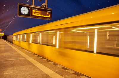 Blurred motion of train