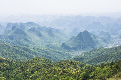 Scenic view of mountains against clear sky