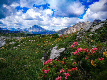 Scenic view of mountains against sky