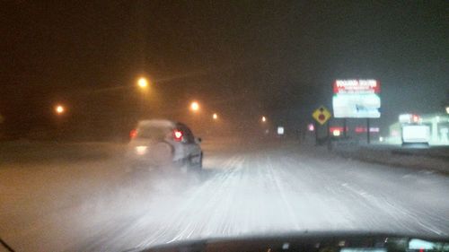 Cars moving on road at night