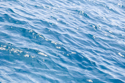 High angle view of blue sea