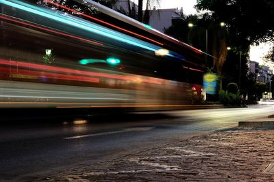 Traffic on road at night