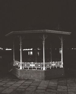 Empty illuminated built structure