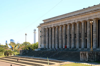 Exterior of building against clear blue sky