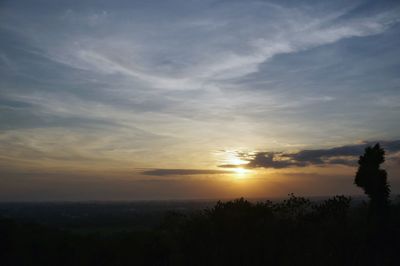 Scenic view of silhouette landscape against sky during sunset