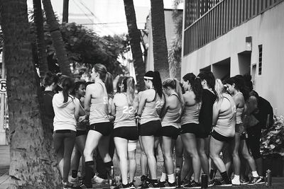 Close-up of woman standing in pond